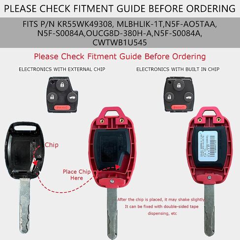 بالنسبة إلى Honda Key FOB Shell - متوافق مع Honda Accord Civic CR -V CR -Z Insight Insight Odyssey Pilot Ridgeline 3 4 Button بدون مفتاح الإدخال عن بُعد - ملاءمة سلسة - مقاومة للكراك ومتينة (أسود ، 4 زر) in Saudi Arabia