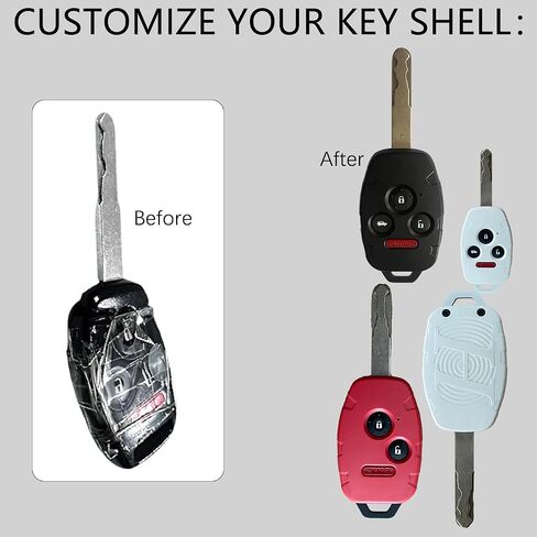 بالنسبة إلى Honda Key FOB Shell - متوافق مع Honda Accord Civic CR -V CR -Z Insight Insight Odyssey Pilot Ridgeline 3 4 Button بدون مفتاح الإدخال عن بُعد - ملاءمة سلسة - مقاومة للكراك ومتينة (أسود ، 4 زر) in Saudi Arabia