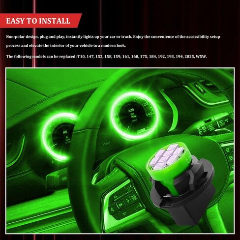 10pcs T10 194 168 LED DASH أداة مصابيح مصباح LED مع مقبس قفل تويست ، مصابيح اندفاعة السيارة ، مصابيح LED LED لوحة مقاس اللوحة الساطعة ، استبدال الضوء الداخلي للسيارات (الأزرق) in Saudi Arabia