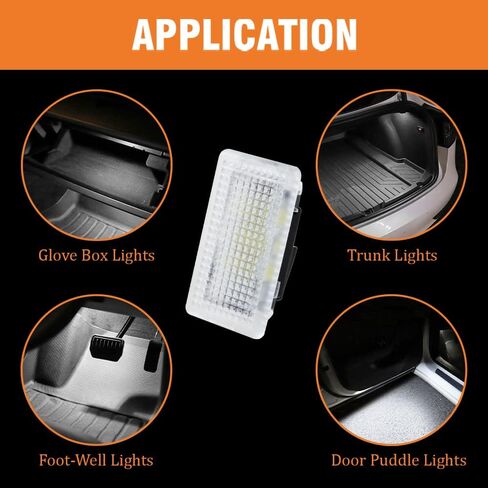 Senzeal LED الإضاءة الداخلية تناسب طراز Tesla 3/Y/S/X لمصابيح استبدال Ultra Bright المستخدمة في قفازات القفازات القفاز البطيئة بركة Frunk Trunk Lights White (حزمة 4) in Saudi Arabia