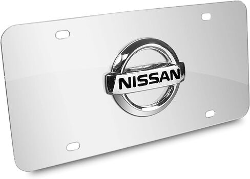 for Nissan 3D Chrome Metal Logo Chrome Stainless Steel License Plate in Saudi Arabia