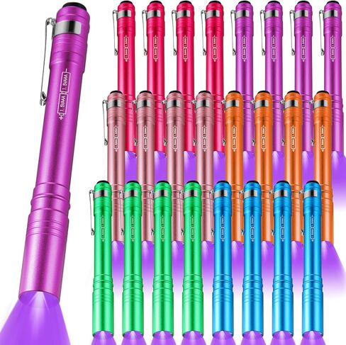 24 Pack UV Blacklight Flashlights Bulk ، 395nm UV Pen Light with Clip ، LED Handheld Blacklight Detector for Leak Pet Pet Urine Hotel Form in Kuwait