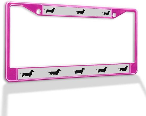 FastasticDeals المعدن إدراج لوحة ترخيص إطار dachshund سوداء سوداء مانعة للتسرب الإكسسوارات كروم 2 ثقوب إدراج صلبة in Kuwait