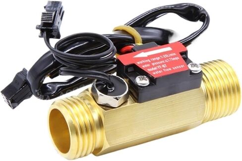 1PCS 4-Point Water Flow Sensor Hall Flow Meter Turbine Flow Meter with Temperature Detection Hall Sensor B7 in Saudi Arabia
