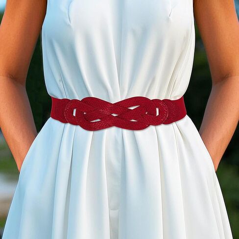 Women Belt Rhinestone Elastic Belt Wide Black Stretch Girls Waistband Waist Accessories for Dress in Saudi Arabia