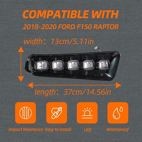 Frong Bumper Fog Light Compitable with 2021-2024 Bronco,LED Fog Light PP Material with Day Running Time and Turn Signal Lamp in Saudi Arabia
