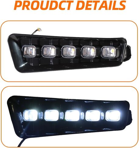 Frong Bumper Fog Light Compitable with 2021-2024 Bronco,LED Fog Light PP Material with Day Running Time and Turn Signal Lamp in Saudi Arabia