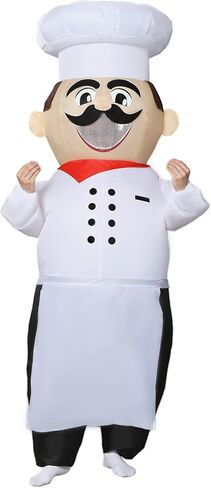 Halloween Inflatable Chef Adult Size Costume, Full Body Blow Up Cooking Outfit, for Cosplay, Party or Fun in Kuwait