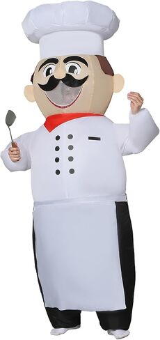 Halloween Inflatable Chef Adult Size Costume, Full Body Blow Up Cooking Outfit, for Cosplay, Party or Fun in Kuwait