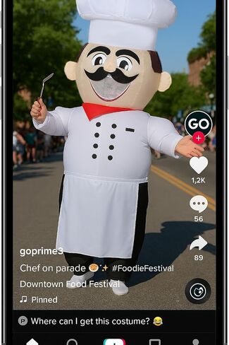 Halloween Inflatable Chef Adult Size Costume, Full Body Blow Up Cooking Outfit, for Cosplay, Party or Fun in Kuwait