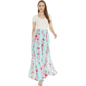 Lady High Slit Wide Leg Pants in Tropical Pink Line Floral