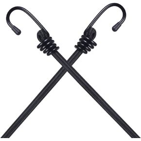 CanKing Bungee Cords with Hooks Black 20 inch 2 Pcs