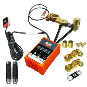 12V Car Battery Protector, Smart Automatic Battery Voltage Disconnect Switch Kit with LED Digital Voltmeter Display, Universal Auto Remote Control Power-off Switch Anti-leakage Power Protector
