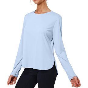 Women's Sun Protection Shirts UV SPF UPF 50+ Long Sleeve Rash Guard Hiking Running Quick Dry Lightweight in Saudi Arabia