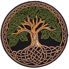 3.5" Tree Patch, Celtic Tree of Life Patch - Cute Iron On Patches - Camping Iron On Patches - Hiking Patches Iron On - Kids Applique, Kids Iron On Patches - Iron On Patches for Clothes - Hat Patch