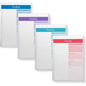 Better Office Products To Do List Notepad, 7" x 10" Today Note Pad, 52 Sheets, Daily Agenda Productivity Checklist Organizer (4 Pack)