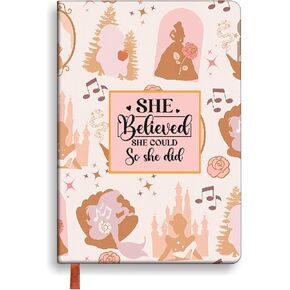 Princess Lover Gifts Princess Leather Notebook She Believed She Could So She Did Notebook Cartoon Animation Princess Fans Gifts Writing Planner (Princess She Believed)