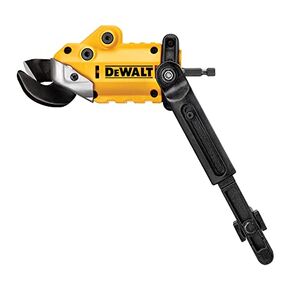 DEWALT Metal Shear/Cutter Drill Attachment, Impact Ready, 360 Degree Pivoting Head, Cuts 18GA Material (DWASHRIR)(Yellow, Black)