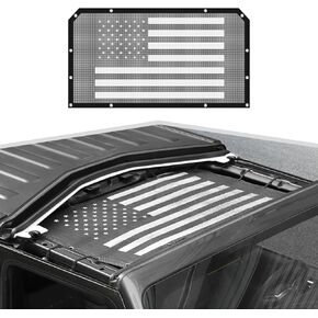 Sunshade Compatible with Jeep Wrangler JL JLU & Gladiator JT 2018-2024 Front Mesh Sun Shade Bikini Top Cover Bimini Top Accessories