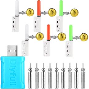 Glooglitter 6 Pcs Fishing Glow Sticks LED Fishing Pole Light Night Fish Alert Glow Stick with 8 Pcs Rechargeable CR425 Battery and Battery Charger in Saudi Arabia
