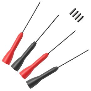 4pcs 2mm Needle Probes, CATII 600V 10A Probe Tips Extension for Multimeter Test Leads (Black, Red)