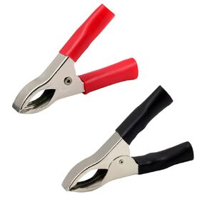 Fielect 2Pcs 50A Heavy-Duty Insulated Alligator Clips,Battery Crocodile Electrical Test Clamps,Battery Charger Clamp for Car Auto Vehicle Boat Red and Black