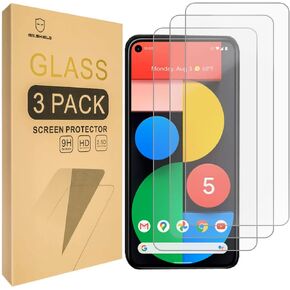 Mr.Shield [3-Pack] Designed For Google Pixel 5a [Tempered Glass] [Japan Glass with 9H Hardness] Screen Protector with Lifetime Replacement