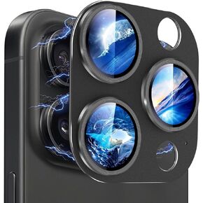 DEERLAMN for iPhone 14 Pro/iPhone 14 Pro Max Camera Lens Protector,9H Tempered Glass Metal Ring Camera Cover [Case Friendly][Strong Adhesion][Scratch Resistant] Easy Installation-Deep Purple