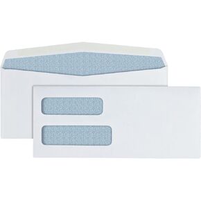 Office Depot Double-Window Envelopes, 10 (4 1/8in. x 9 1/2in.), White, Gummed, Box Of 500, 12018