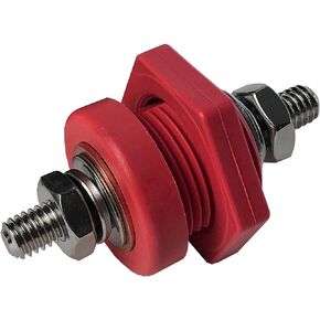 MGI SpeedWare 3/8 بوصة مسمار اتصال طرفي للبطارية من خلال لوحة، 12VDC 450AMP توزيع عالي الطاقة، زوج أحمر + أسود