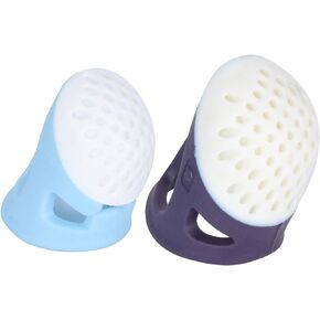 Zerodis 2 Pcs Sewing Thimble Finger Protector Thimble Sleeve Finger Protector Silicone Fingerstall Quilting Craft Accessories for Sewing Retro Hand Working