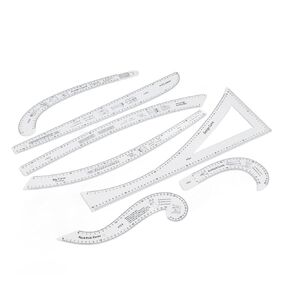 7Pcs Sewing Ruler Tailor Set Clear French Curve Ruler Sewing Ruler Set Rulers Ruler Racks Rulers High Accuracy Scale Fashion Pattern Design Ruler Set for Making Pattern Drafting