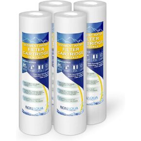 20M-4PK 20-Micron Sediment Water Filter Cartridge WELL-MATCHED with P5, AP110, WFPFC5002, CFS110, RS14, WHKF-GD05, 4-Pack
