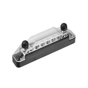 X AUTOHAUX 6 Terminal Bus Bar Power Distribution Block with 2 Screws for Car Boat Marine Caravan RV Black