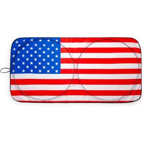 American Flag Sunshade for Car Windshield | 64 x 32 Inches