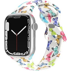 متوافق مع سوار ساعة Apple للأطفال مقاس 38 مم 40 مم 41 مم للأولاد والبنات، حزام مطبوع لطيف على الوجهين متوافق مع iWatch Series 9/Ultra/8/7/6/5/4/3/2/1/SE in Kuwait