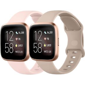 Tobfit Replacement Bands Compatible with Fitbit Versa/Versa 2 / Versa Lite SE Watch Band for Women Men, Soft Silicone Sports Band for Fitbit Versa SmartWatch