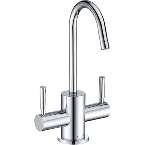 Whitehaus Collection WHFH-HC1010-ORB Point of Use Instant Hot/Cold Water Faucet with Contemporary Spout and Self Closing Hot Water Handle, Oil-Rubbed Bronze