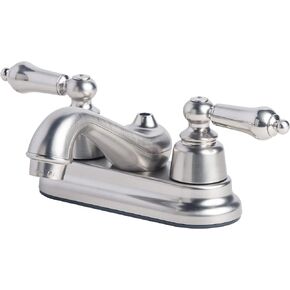 Laguna Brass 2004BN RV Mobile Home Non-Metallic Centerset Lavatory Faucet, Brushed Nickel Finish