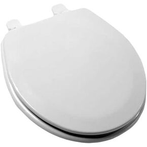 تصميم معاصر فاخر من Jones Stephens مغلق من الأمام - مقعد مرحاض من الخشب الأبيض المستدير مع غطاء C003WD-00 in Kuwait