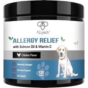 Dog Allergy Chews Relief, Dogs Itching Skin Relief Treat, Dog Anti-Itch, Skin Irritation & Licking Itchy Paws, Dry Skin & Hot Spots, Skin and Coat Supplement Seasonal Allergies Treatment Canine Care in Kuwait