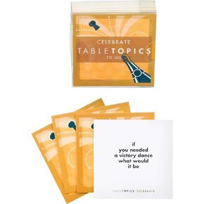 TableTopics Celebrate to Go - 40 Conversation Cards for Parties, Getting to Know You Game, Great Gift