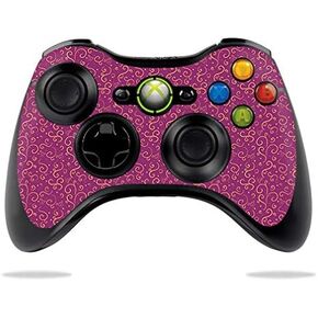 MightySkins Skin Compatible with Microsoft Xbox 360 Controller - Magenta Swirls | Protective, Durable, and Unique Vinyl Decal wrap Cover | Easy to Apply, Remove, and Change Styles | Made in The USA