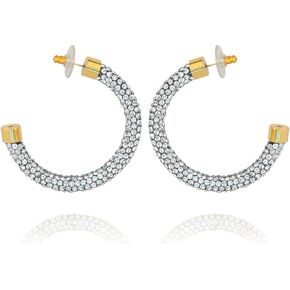 Rhinestone hoop earrings For Women Prom Sparkle Open Hoops Cubic Zirconia Diamond Trendy Party Gifts