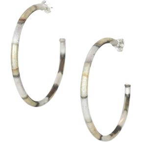 Everybody's Favorite Large 2.5 Inch Tubular Lightweight Statement Hoop Earrings in Burnished Silver Plated