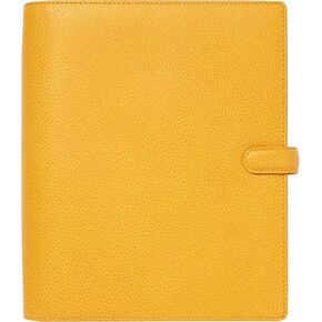 Filofax Finsbury Organizer, A5 Size, Mustard - Traditional Grained Leather, Six Rings, Week-to-View Calendar Diary, Multilingual, 2024 (C022621-24) in Saudi Arabia