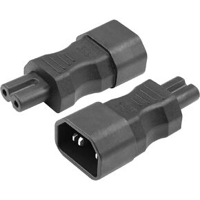 C14 to C7 Power Adapter YACSEJAO IEC 320 Male C14 to IEC Female C7 Power Extension Adapter, 2PCS