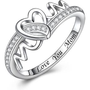 Mothers Day Gifts - Mom Mother Rings for Women Sterling Silver Women Ring