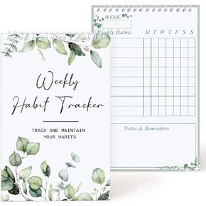 55 Sheets Weekly Habit Tracker Weekly Planner Spiral Notebook Habit Tracker Journal Spiral Bound Habit Planner Weekly Planner Notebook for College Student Weekly Organizer (Boho Style)