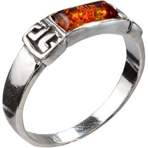 Sterling Silver and Baltic Honey Amber Ring Petra